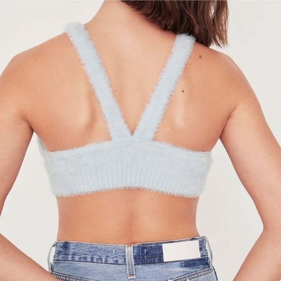 NWT For love and lemons Devon Luxe Plush Fuzzy Cropped Lounge Bra Crop top - Picture 6 of 16